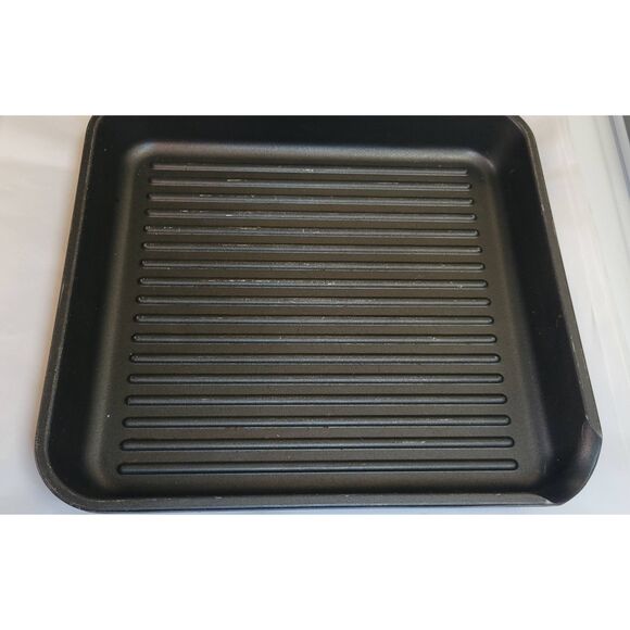 ROCH GUSS Grand Chef  Large 10.5” Flat Grill Pan Made in Italy Wood Handle - Picture 3 of 5